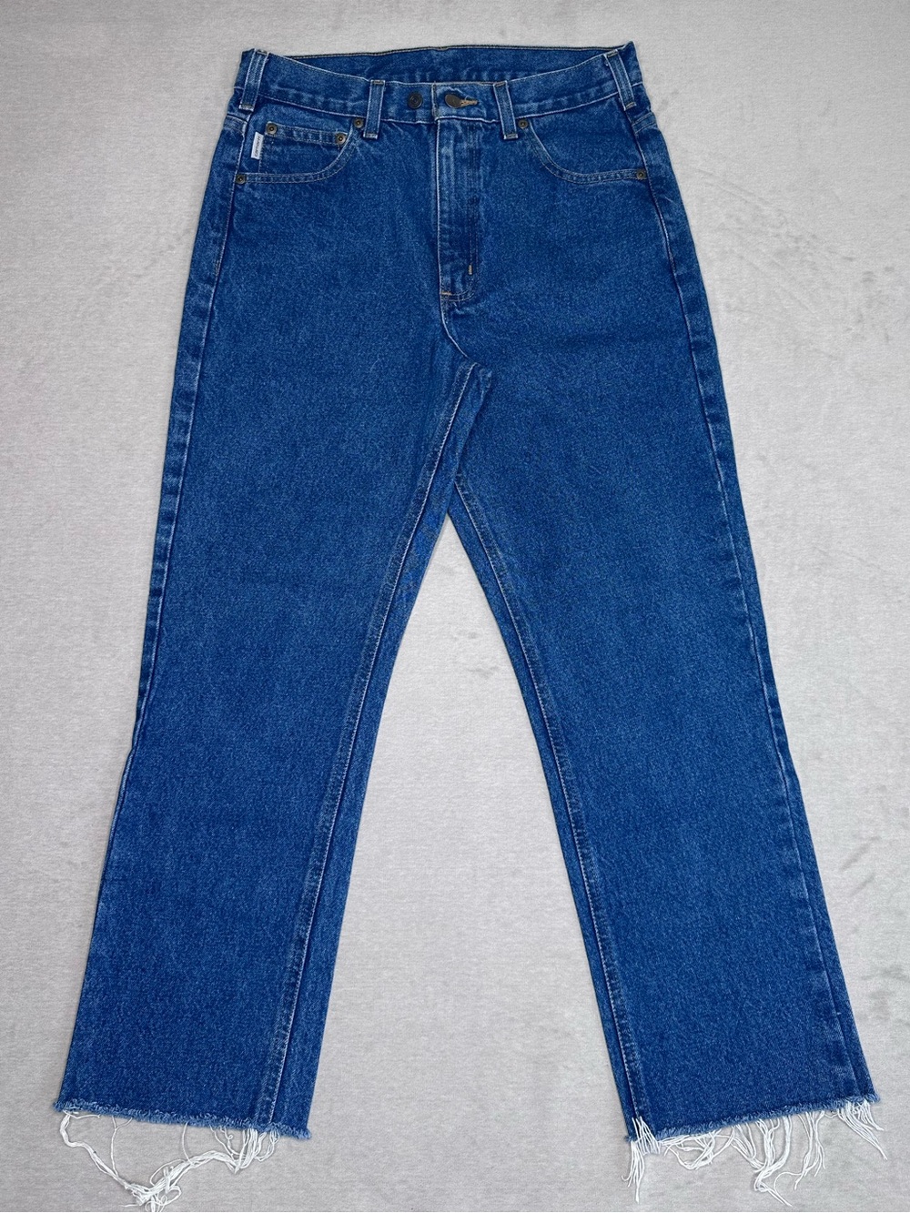 Carhartt Traditional Fit Men's Blue Denim Jeans Thick Work Pants